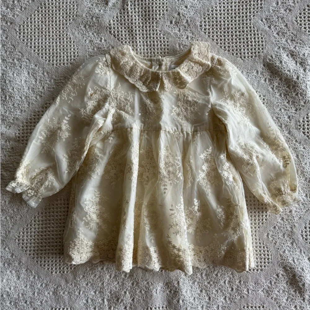 Zara Cream Lace Toddler Dress 18/24 months